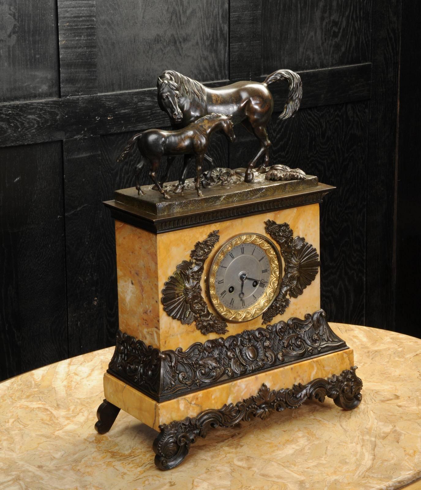 bronze horse clock