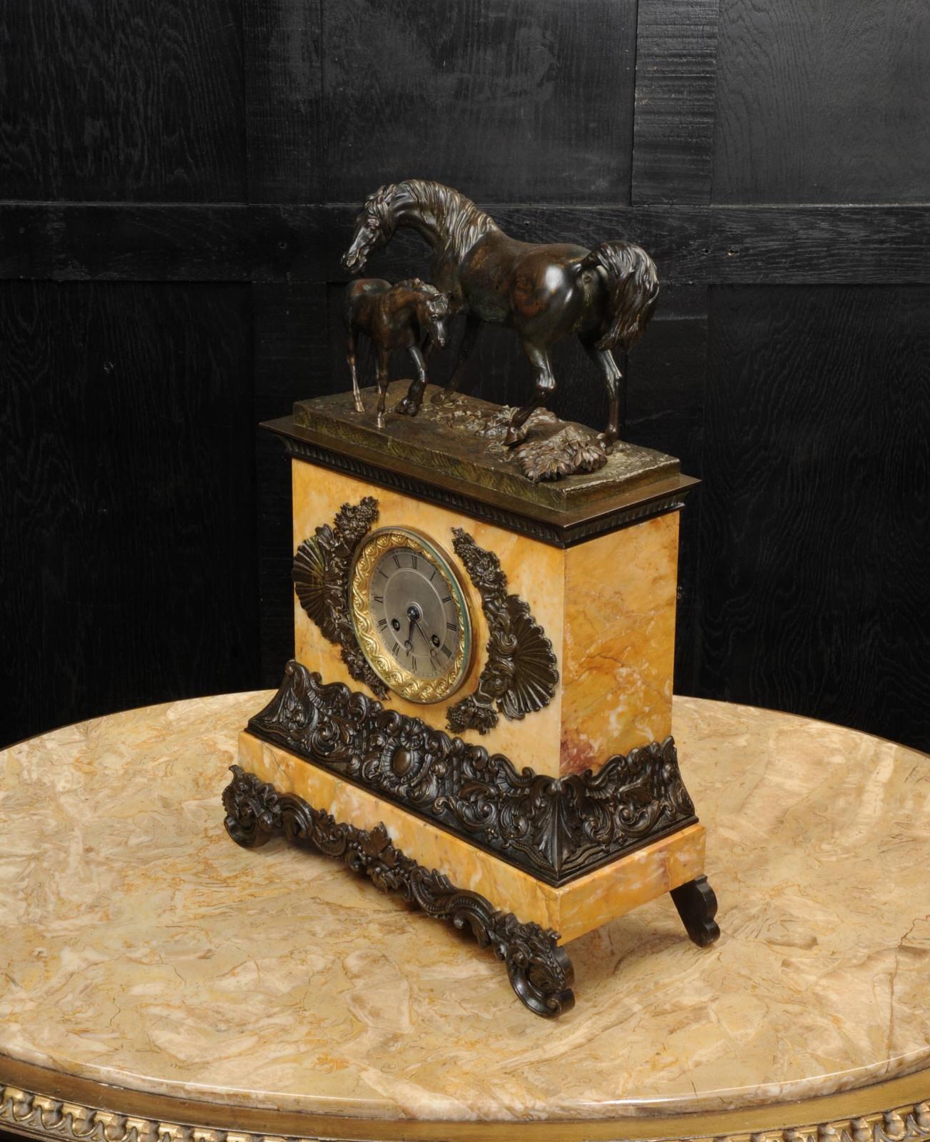 bronze horse clock