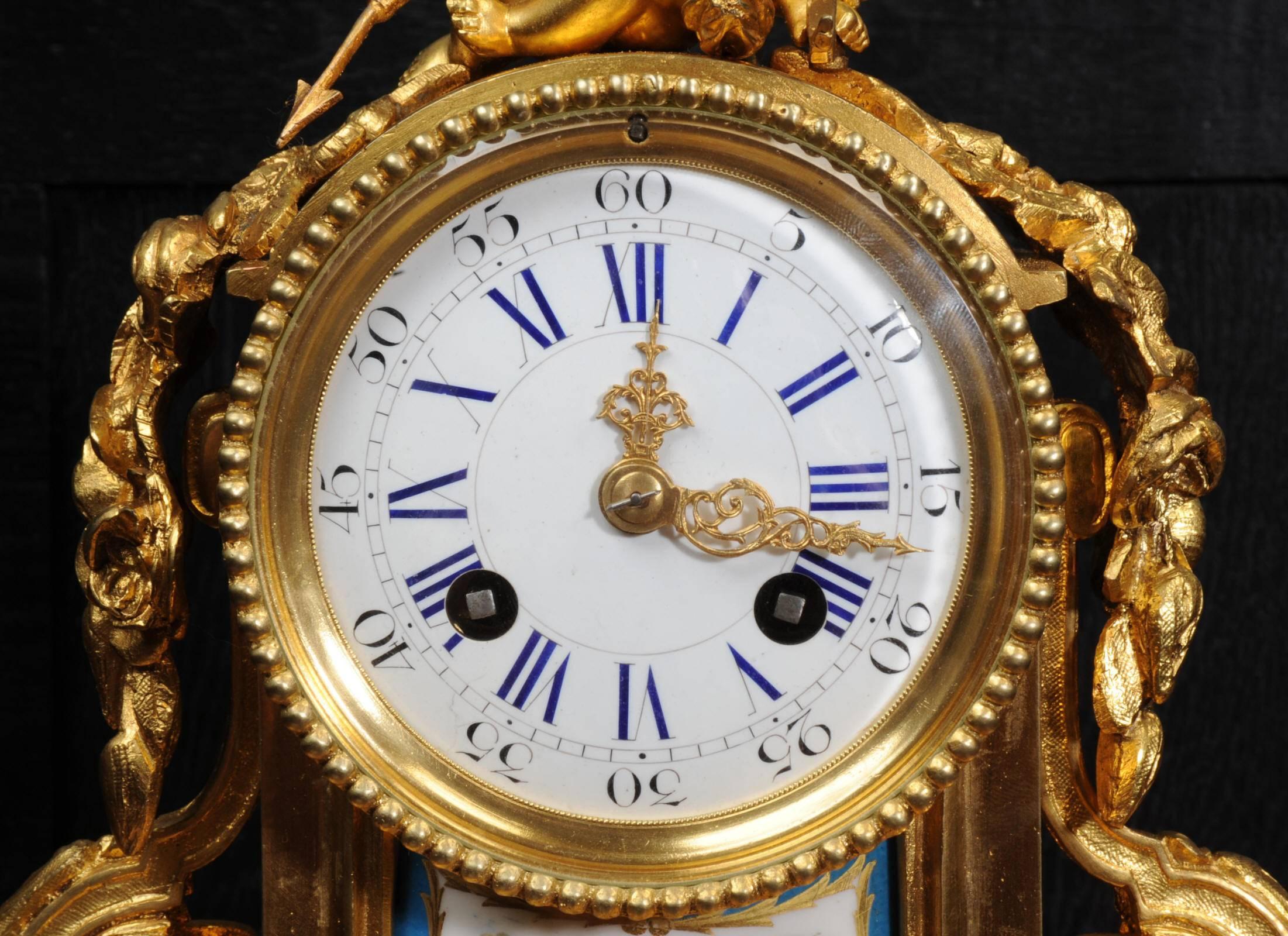 Japy Freres Early Ormolu and Sèvres Porcelain Clock 1