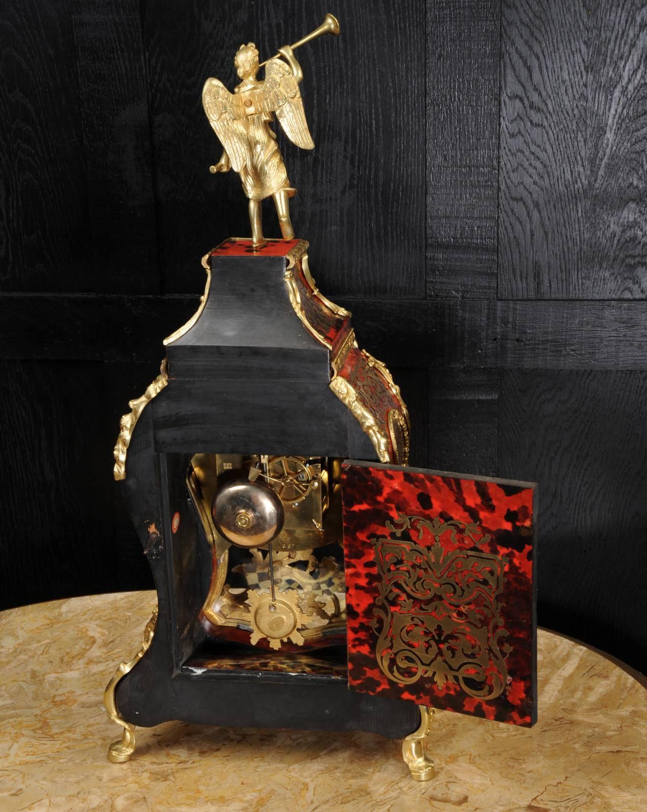 Large Rococo, Ormolu-Mounted Boulle Clock, Goddess Pheme 1