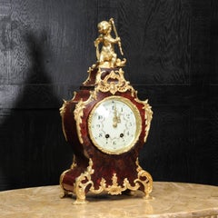Large Antique French Ormolu-Mounted Clock, Neptune and Dolphin