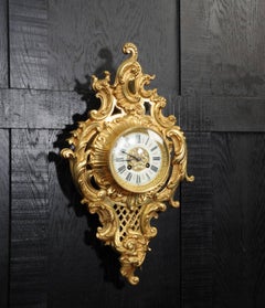 Antique French Rococo Cartel Wall Clock by Japy Freres