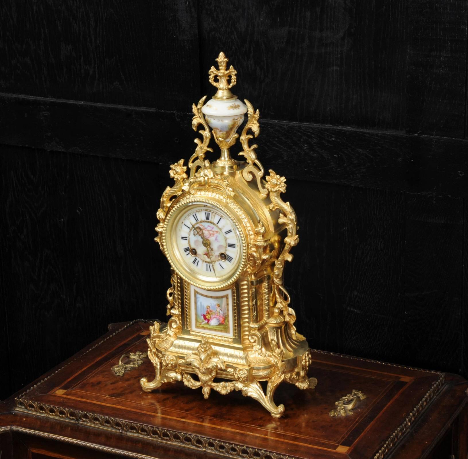 Louis XVI Ormolu and Sèvres Porcelain Clock by Achille Brocot