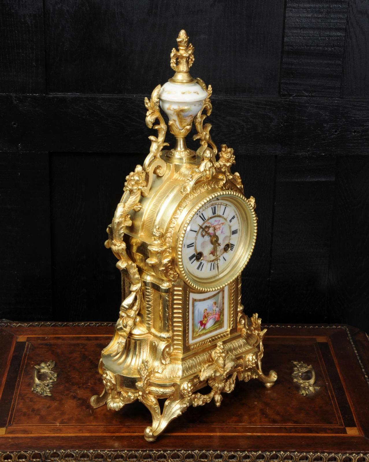 French Ormolu and Sèvres Porcelain Clock by Achille Brocot