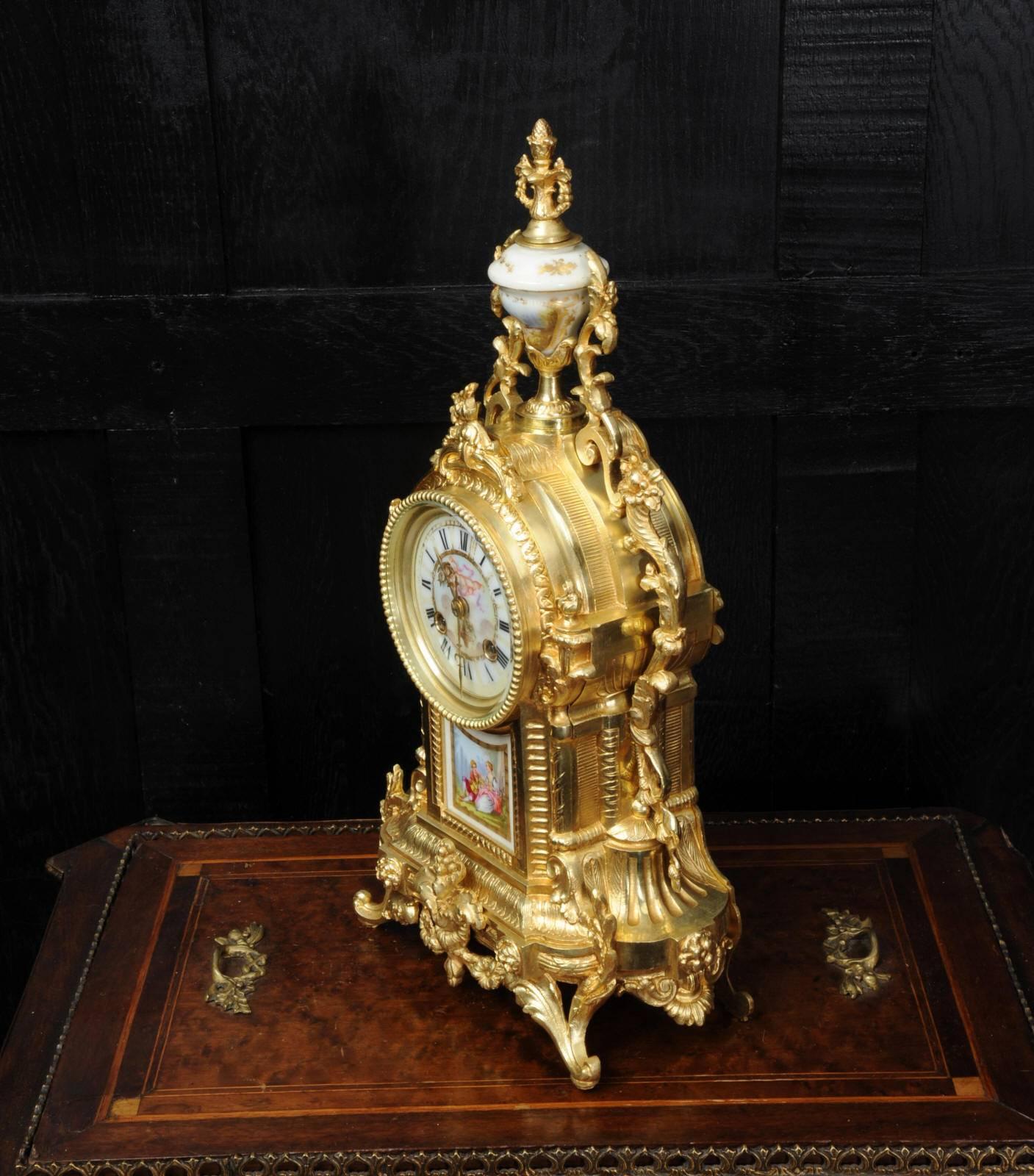 Painted Ormolu and Sèvres Porcelain Clock by Achille Brocot