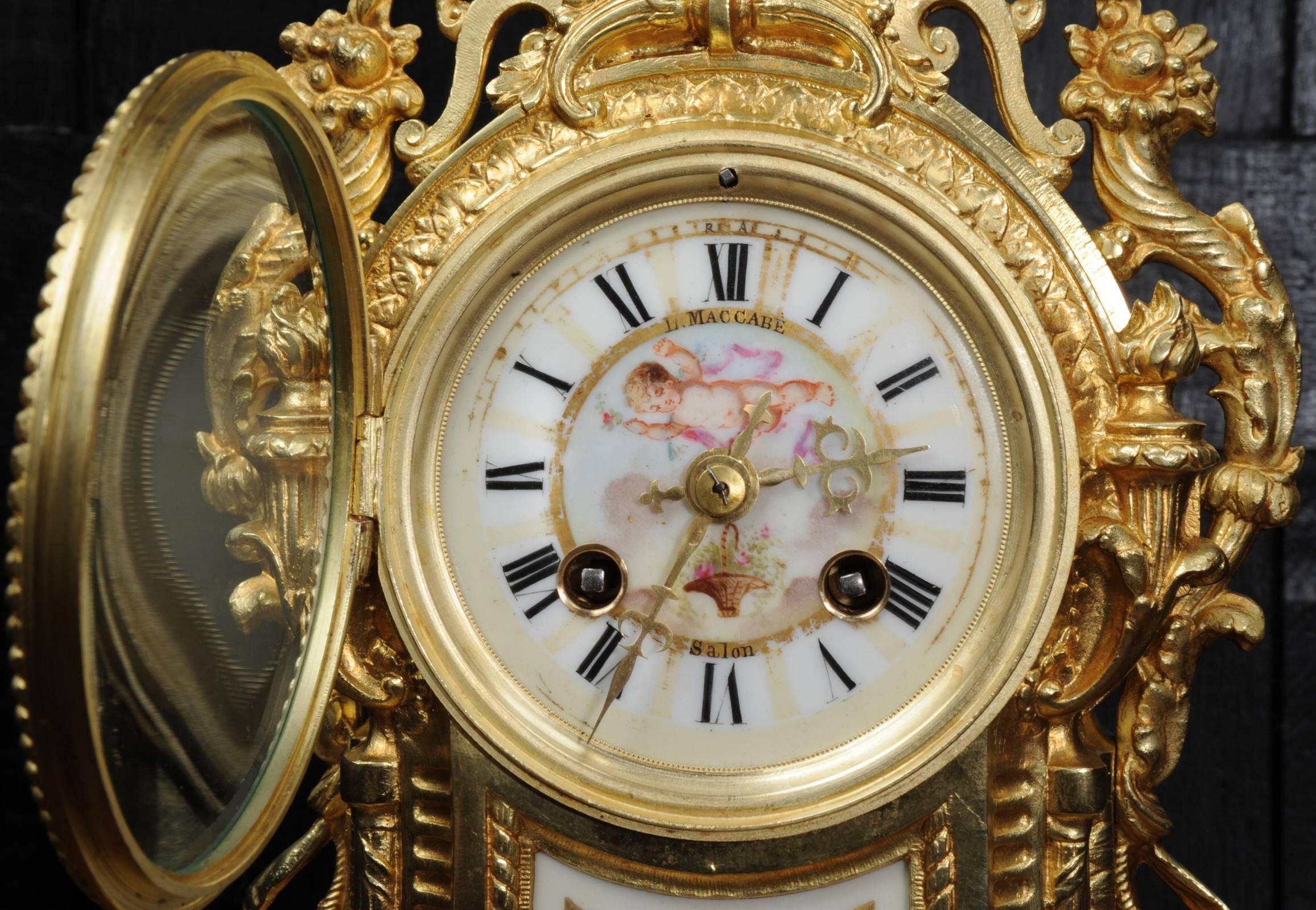 Ormolu and Sèvres Porcelain Clock by Achille Brocot In Good Condition In Belper, Derbyshire
