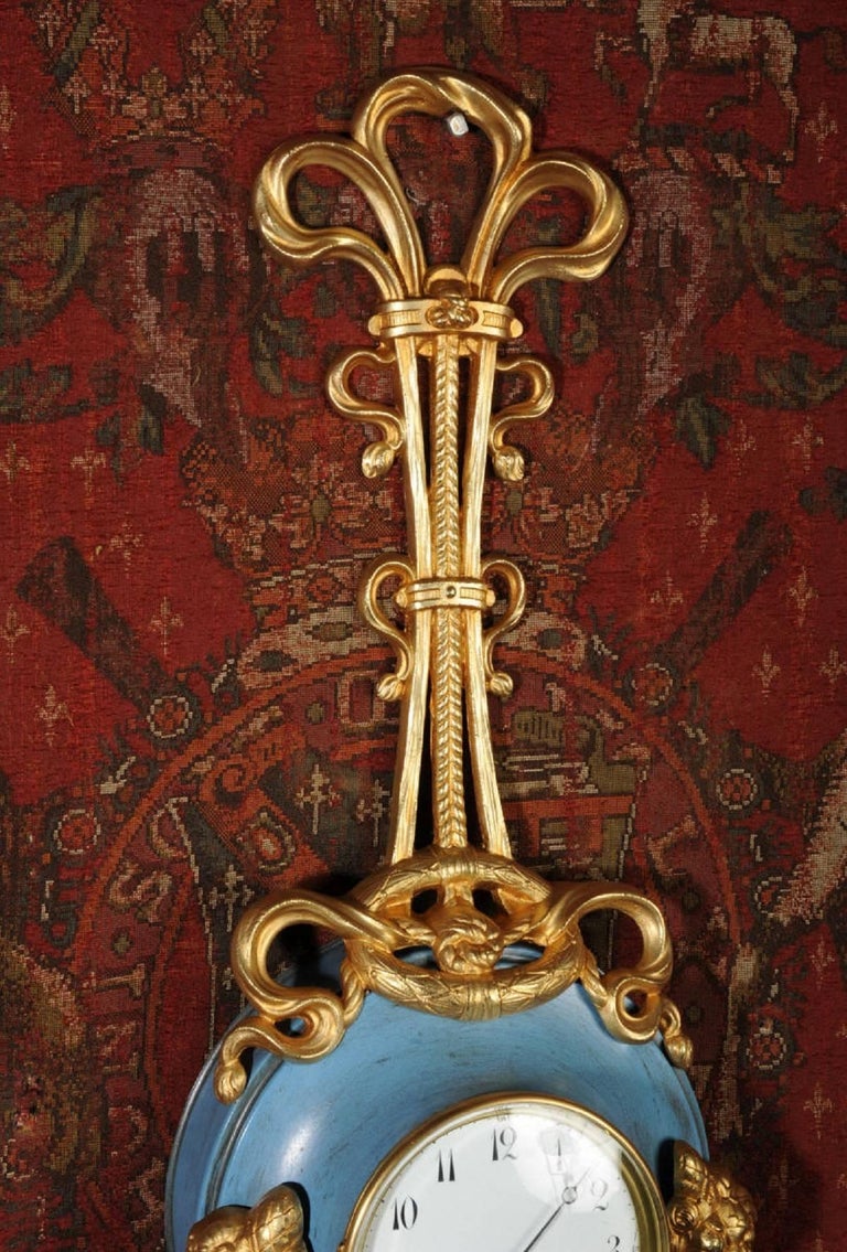 Antique French Cartel Wall Clock Eagle For Sale at 1stdibs