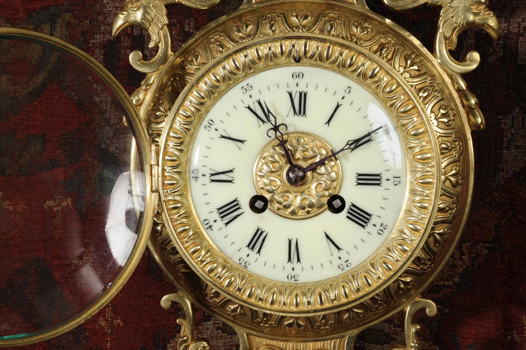 Gilt Antique French Classical Cartel Wall Clock