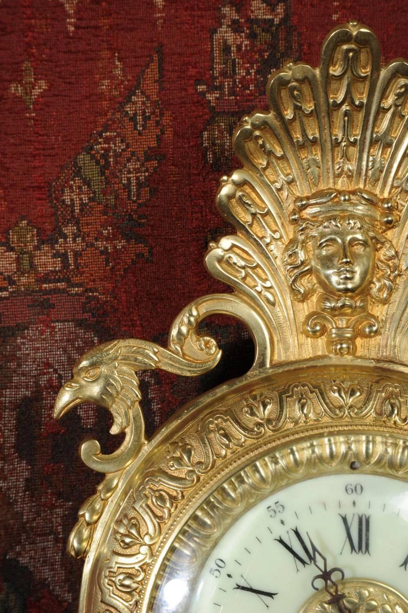 Antique French Classical Cartel Wall Clock In Good Condition In Belper, Derbyshire