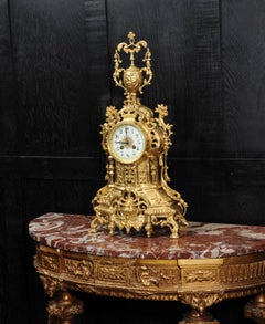 Japy Freres Large Gilt Bronze Clock