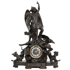 Antique St Michael Slaying the Devil by Albert Ernest Carrier-Belleuse 