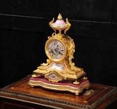 Ormolu and Sèvres Porcelain Boudoir Clock by Achille Brocot