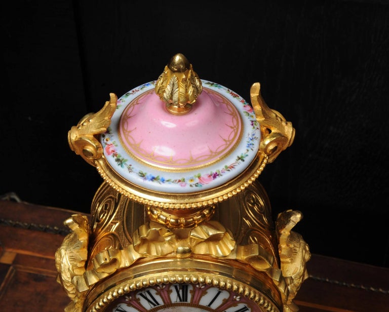 Ormolu and Sèvres Porcelain Boudoir Clock by Achille Brocot 1