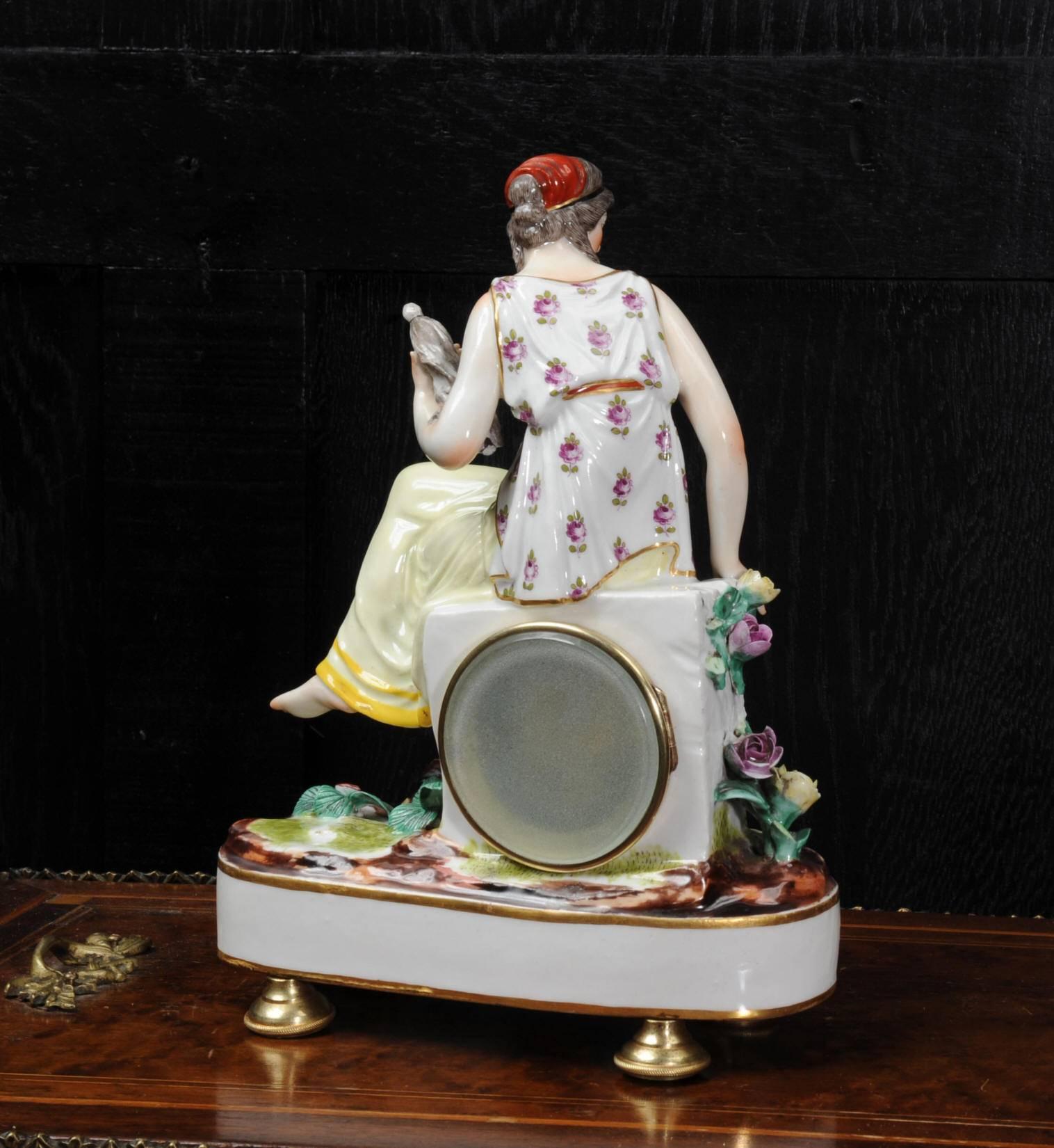 19th Century Rare Vienna Porcelain Boudoir Clock For Sale