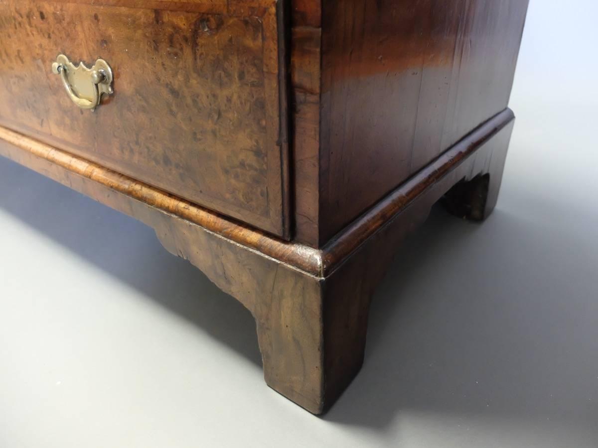 antique walnut veneer chest of drawers