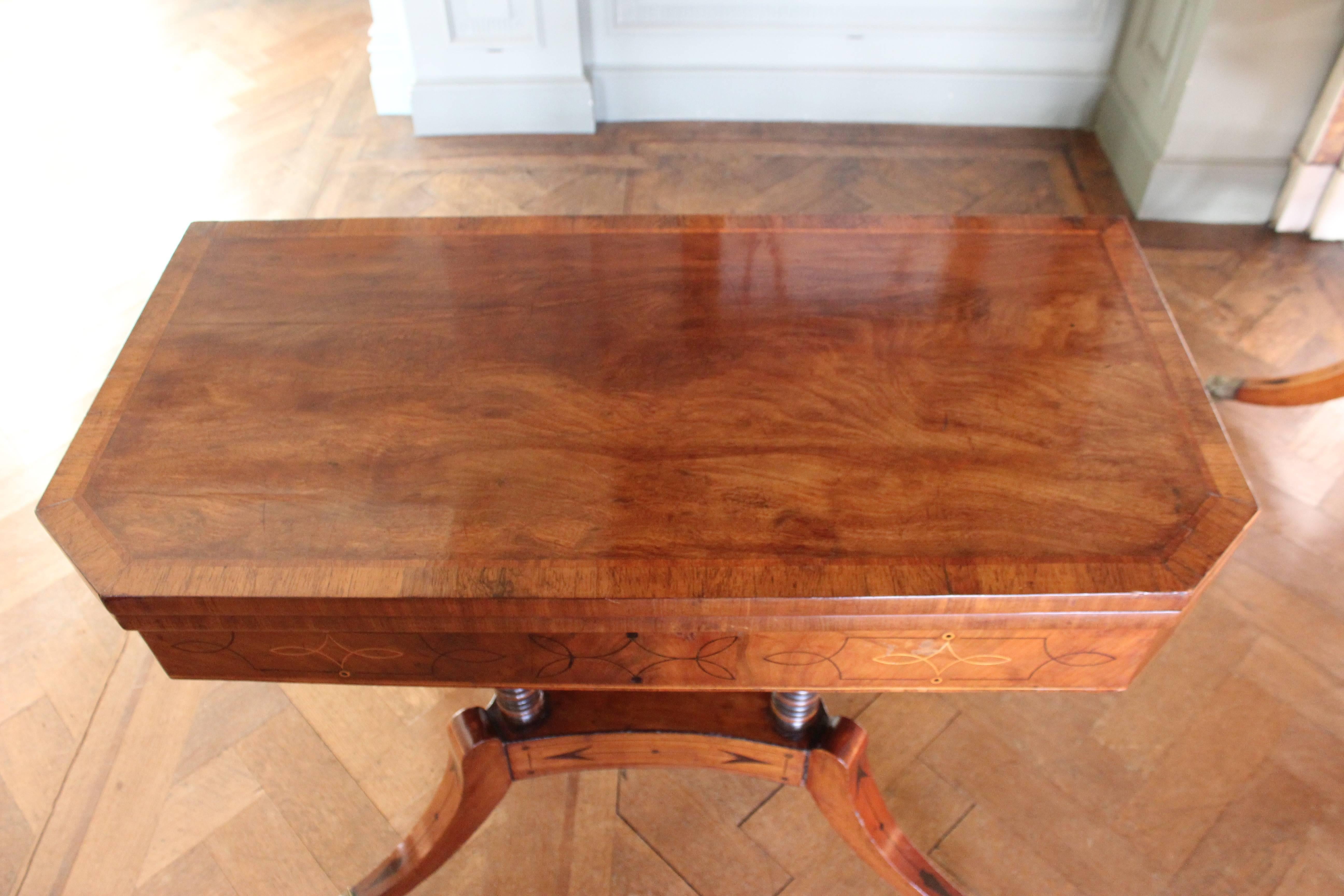 Good Pair of Regency Mahogany Card Tables with Ebony and Boxwood Inlay In Excellent Condition For Sale In Heswall, Wirral