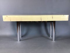 1970s Resin Console Table on a Chrome Base