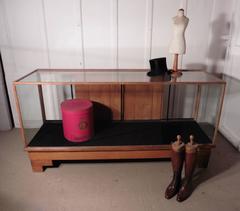 Vintage Art Deco Haberdashery Shop Counter, Golden Oak Shop Display Cabinet