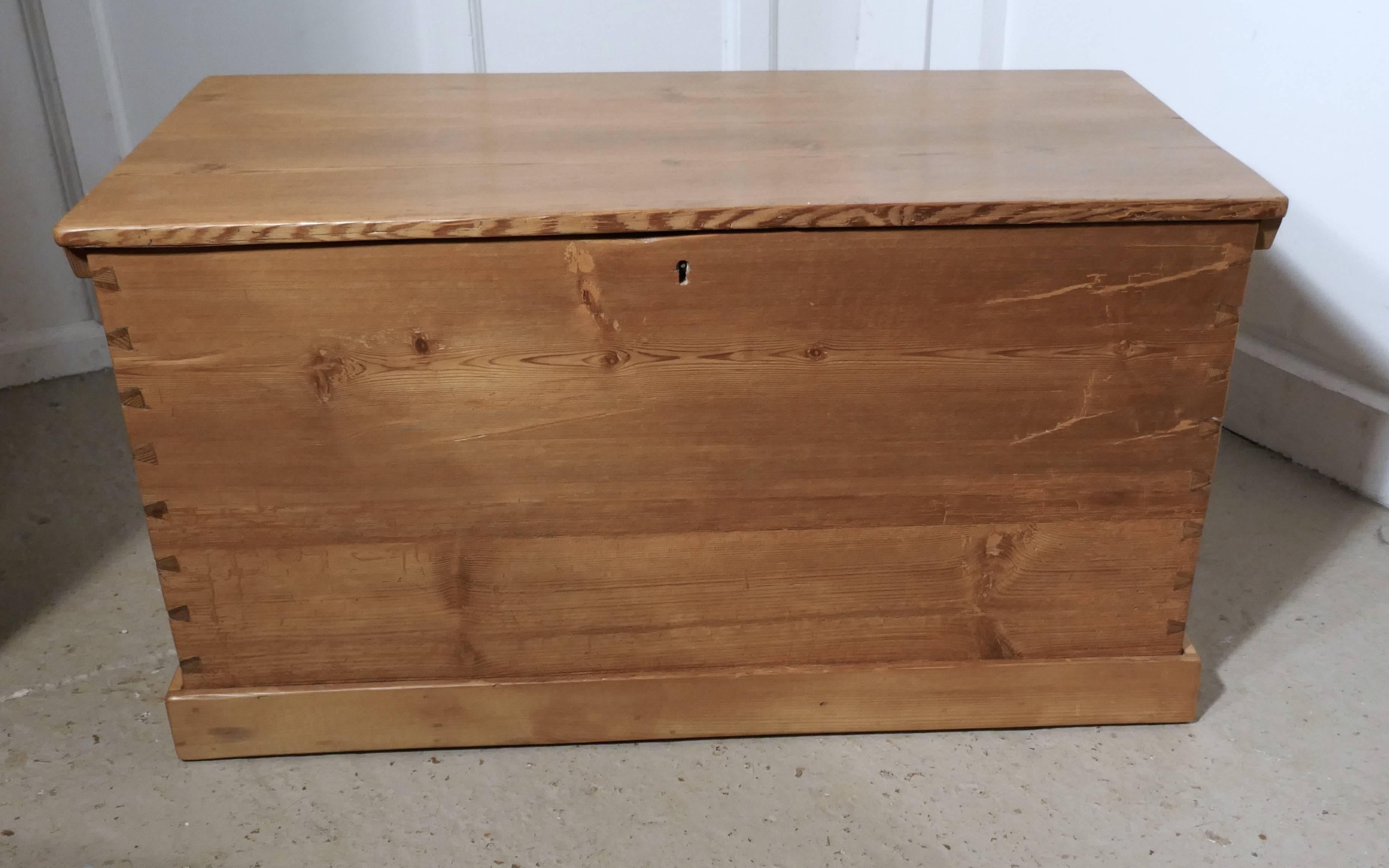 Victorian pine blanket box

This is an attractive solid pine box, it has been stripped and waxed
This is a very good quality pine, the box has strap hinges and it stands on a moulded plinth
So a blanket box, a toy chest the choice is yours and