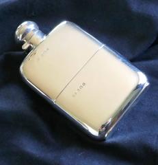 Solid Silver Hall Marked Hip Flask and Cup, Date 1935
