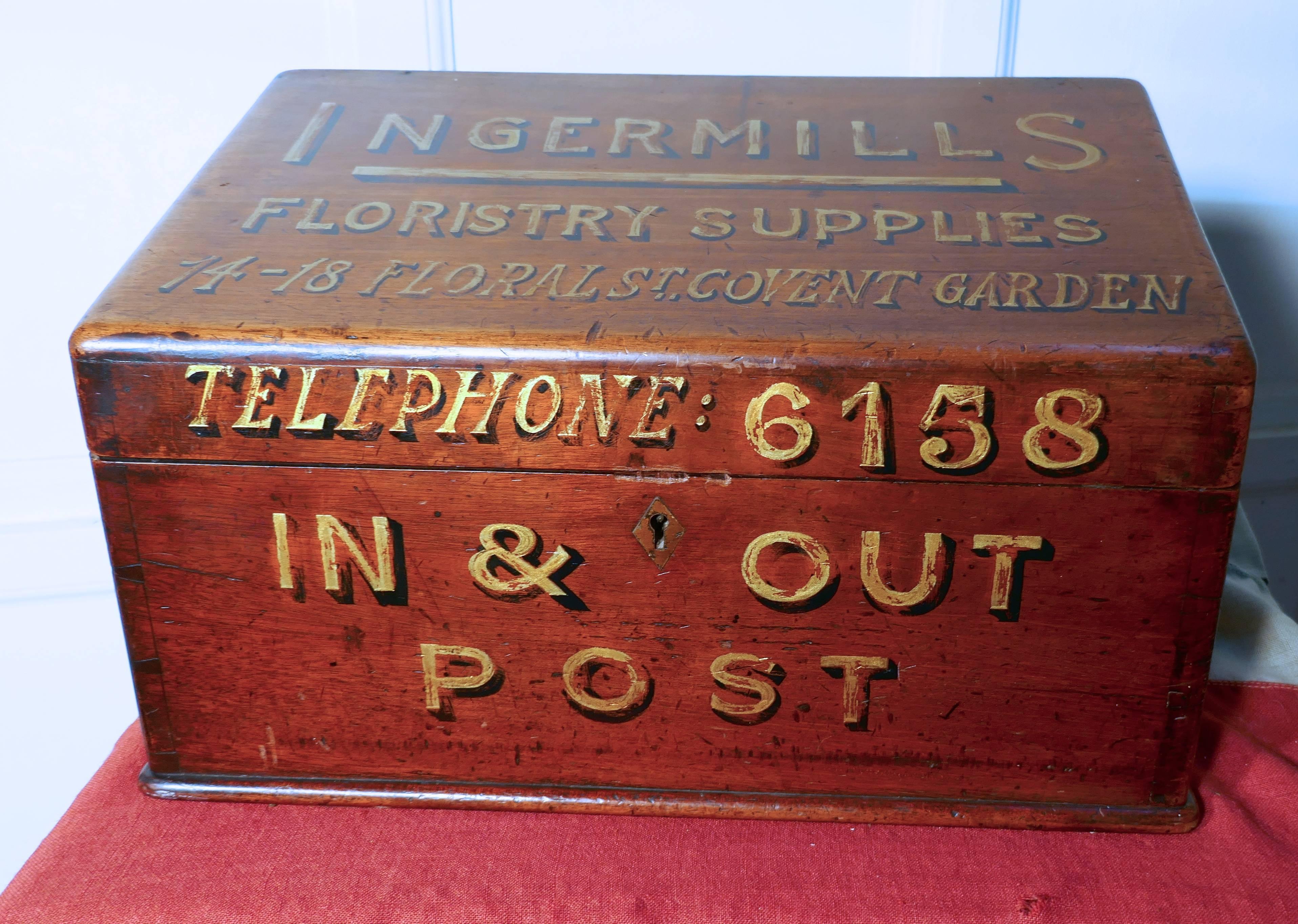 Cold-Painted Charming Victorian Mahogany Post or Stationary Box