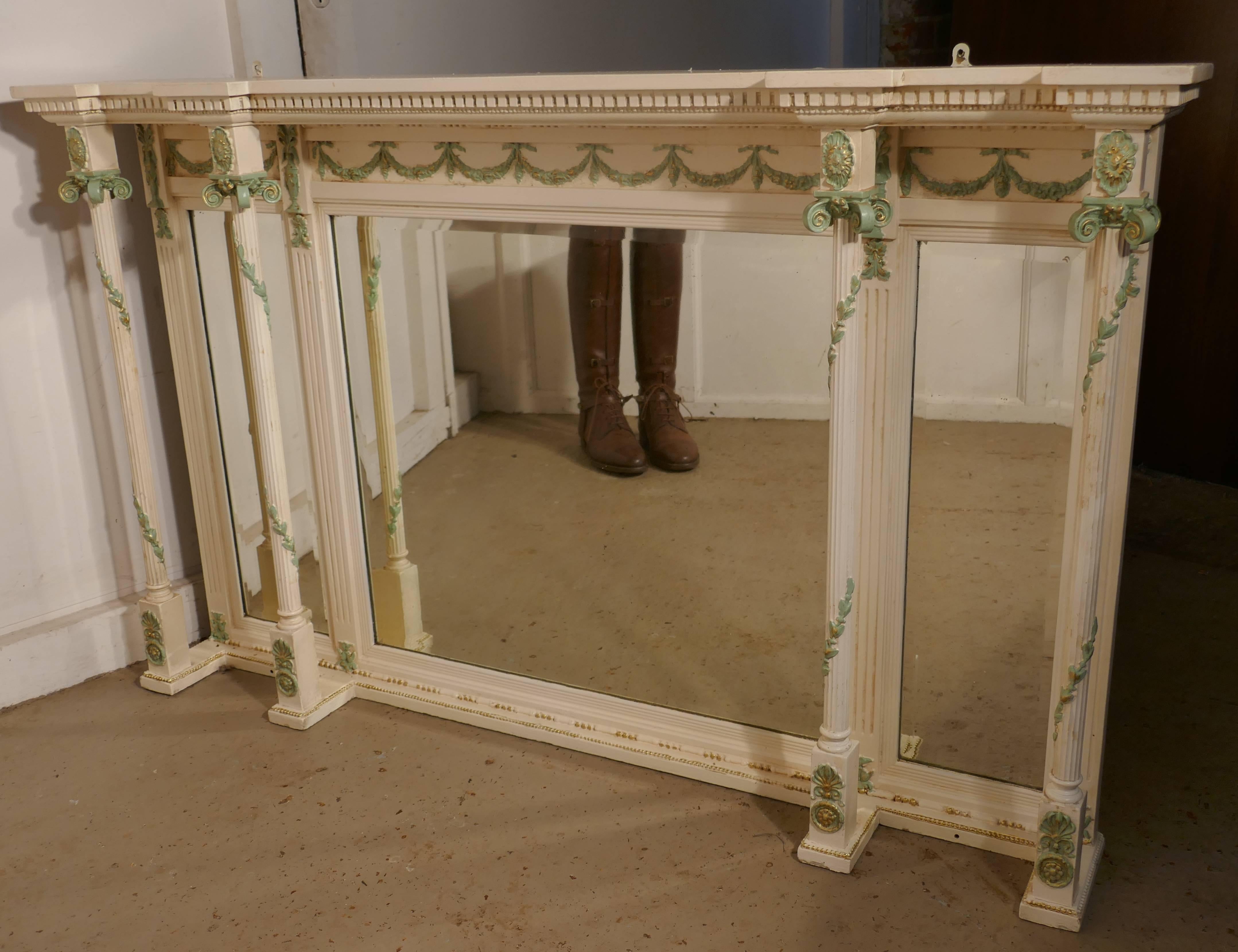 19th Century Painted Regency Style Overmantel In Good Condition In Chillerton, Isle of Wight