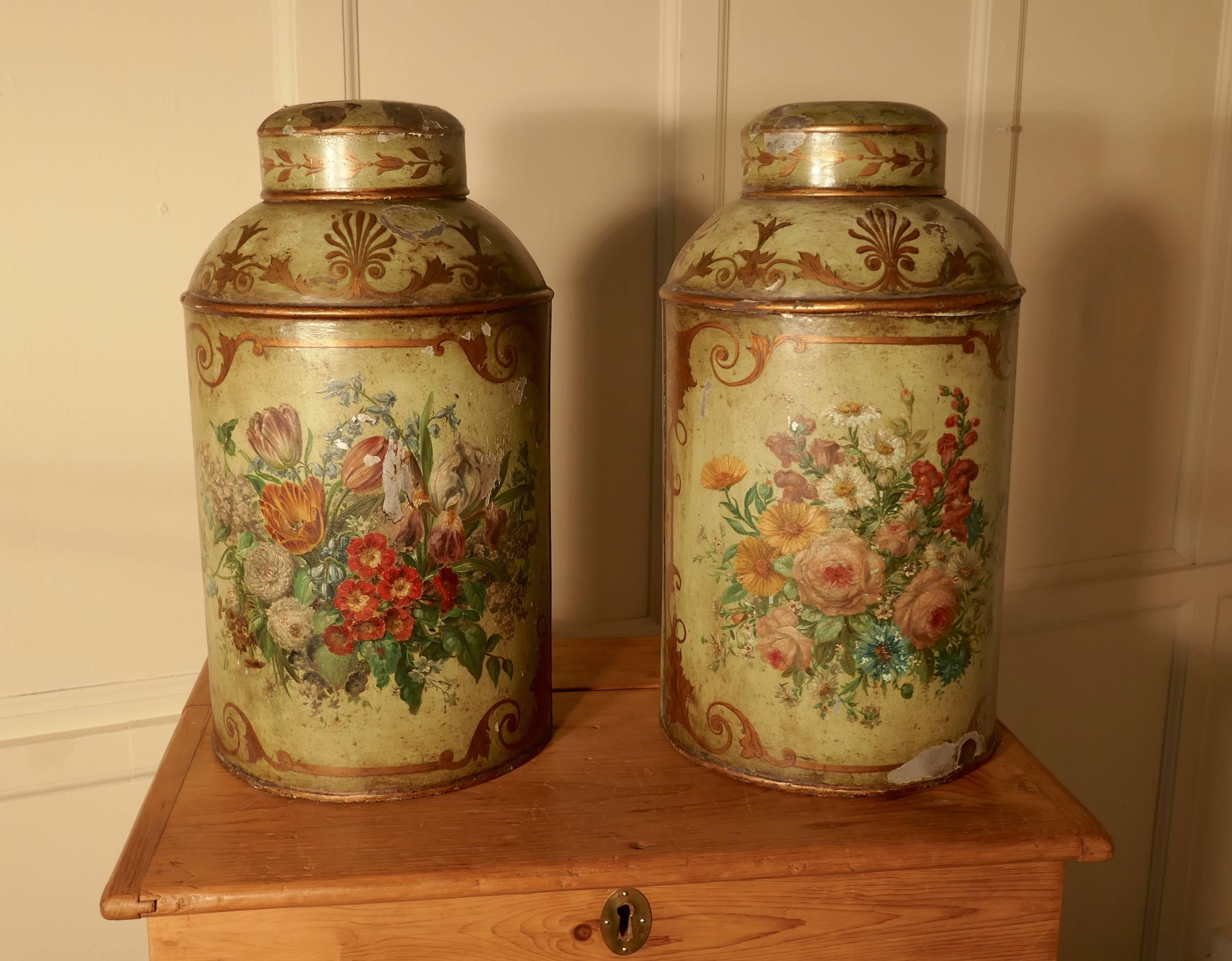 hand painted canisters