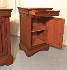 Pair of French Cherrywood Bedside Cupboards or Night Tables