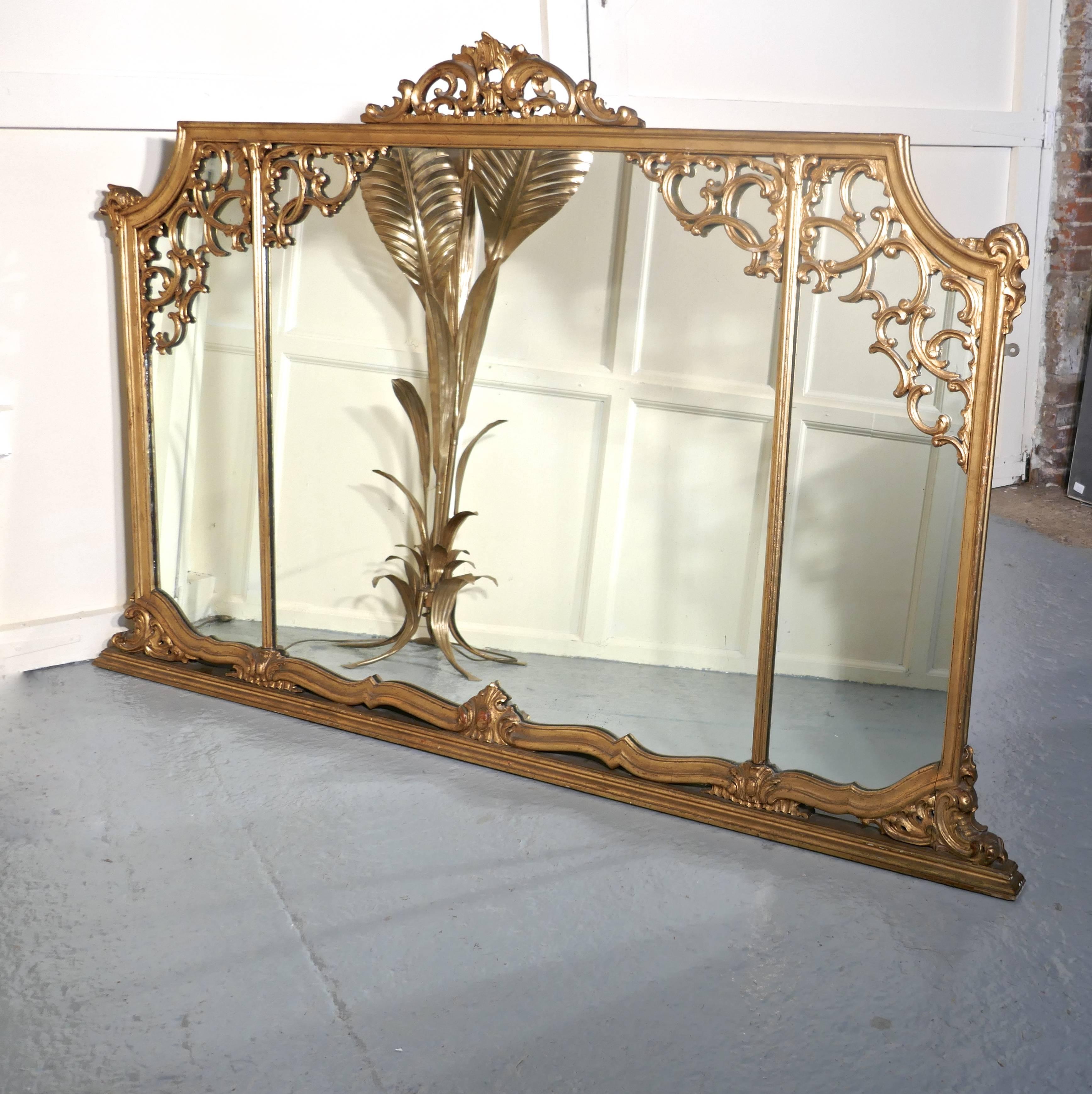 Very Large 19th Century Adams Style Gilt over Mantle Wall Mirror 3