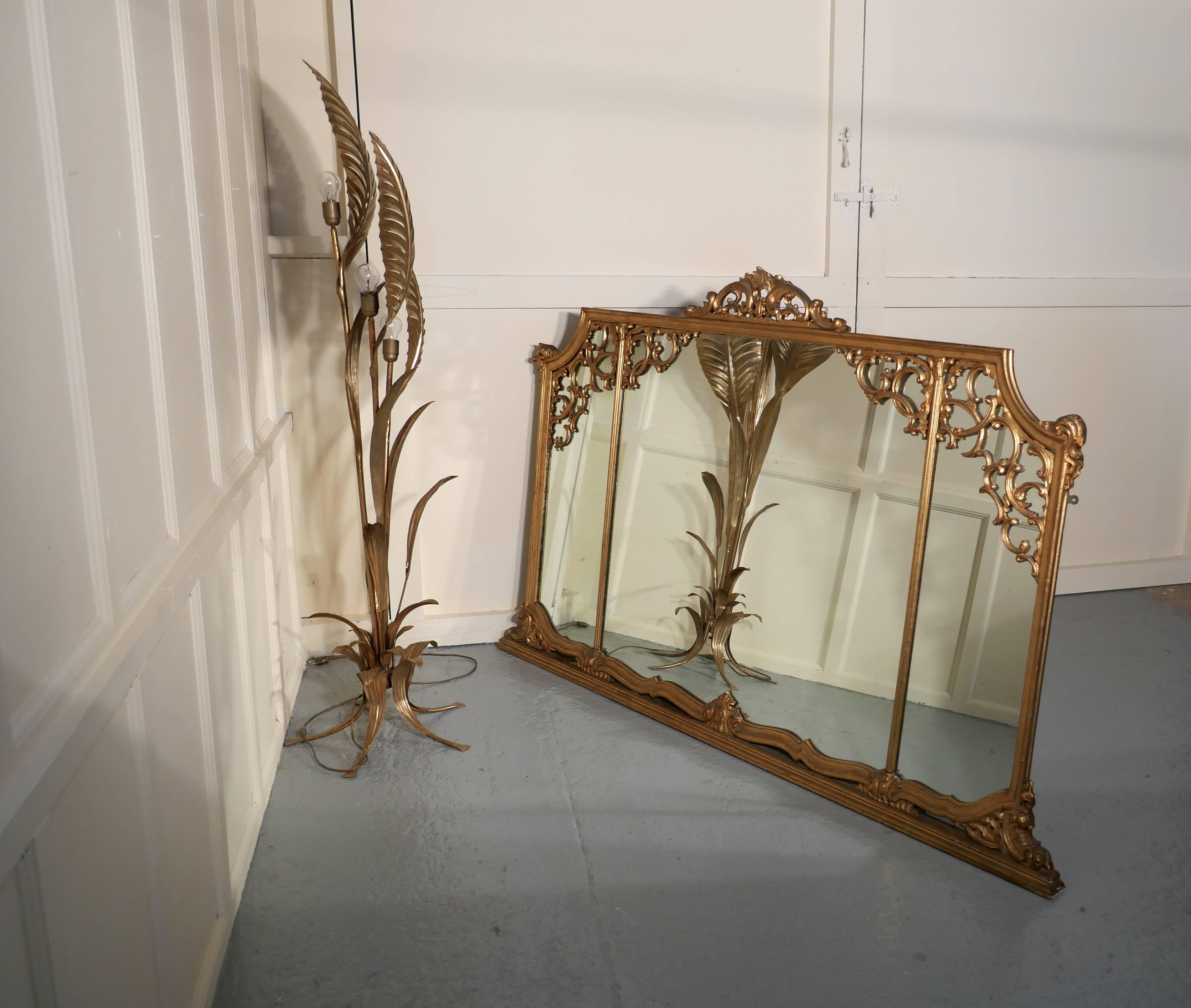 Very Large 19th Century Adams Style Gilt over Mantle Wall Mirror 4