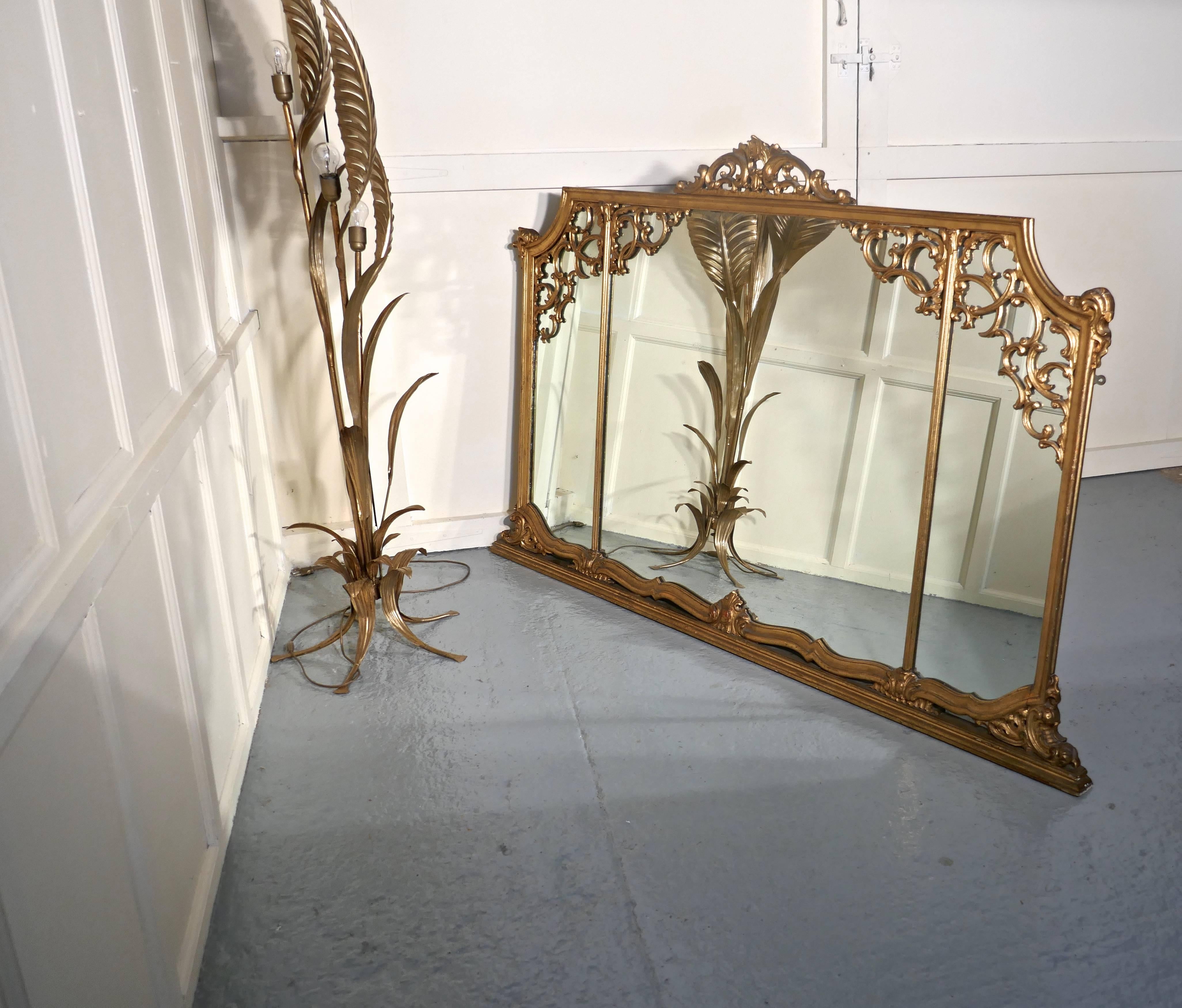 Very Large 19th Century Adams Style Gilt over Mantle Wall Mirror 5