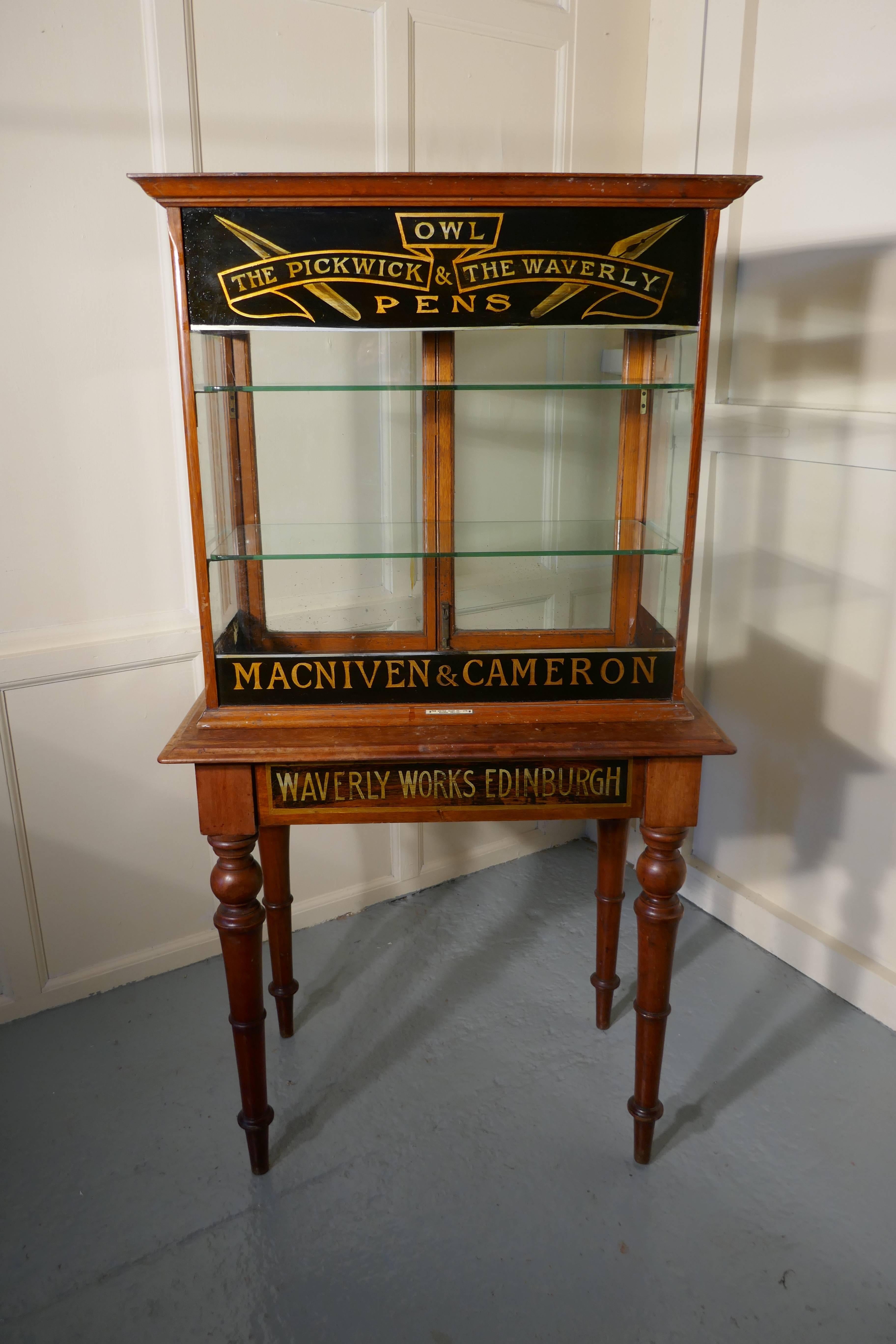 Late Victorian Victorian Sign Painted Stationers Cupboard, Shop Display