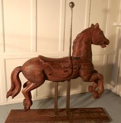 19th Century Spanish Wooden Carousel Galloper or Fair Ground Horse