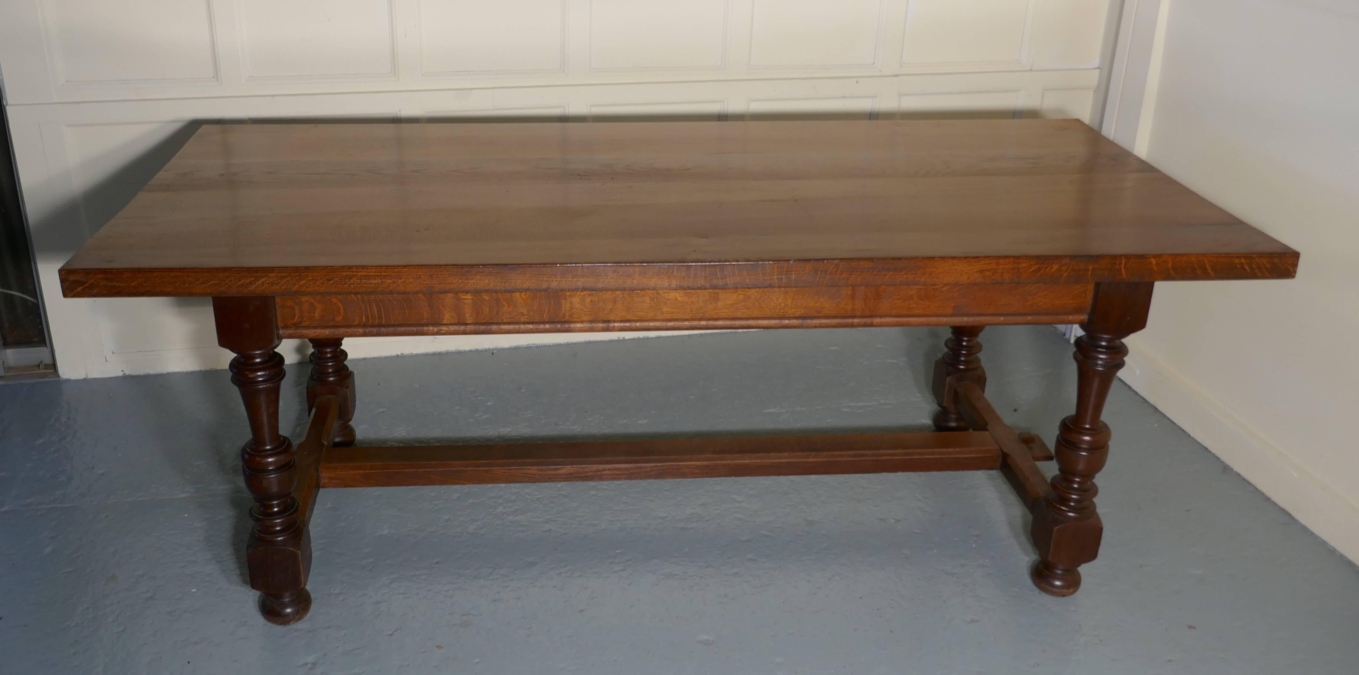 20th Century Large French Country Oak Dining Table