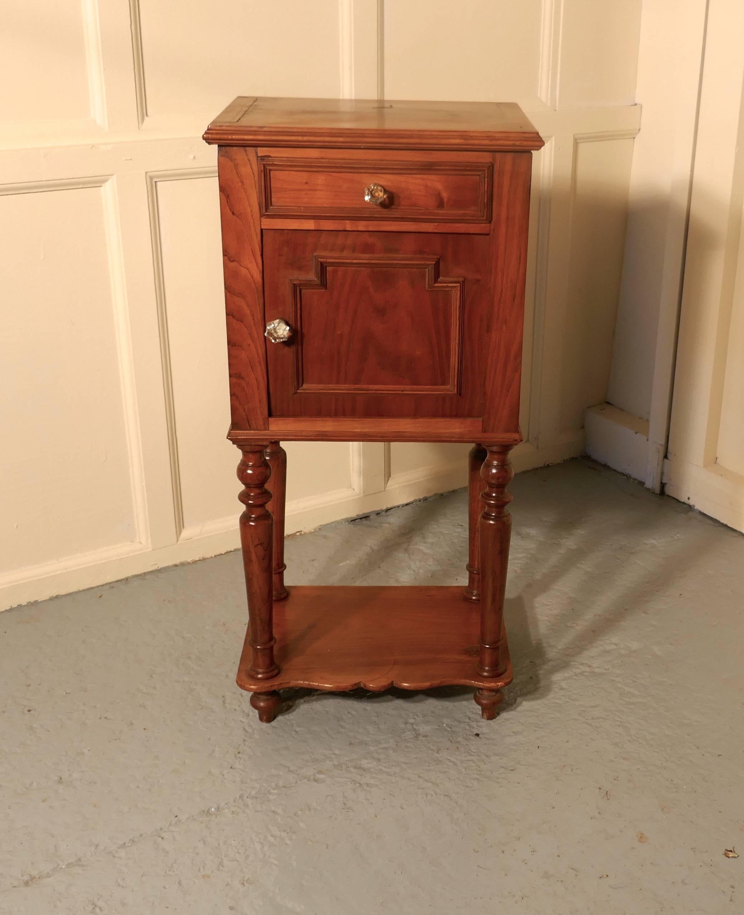 French 19th Century Cherrywood Bedside Cabinet In Good Condition In Chillerton, Isle of Wight