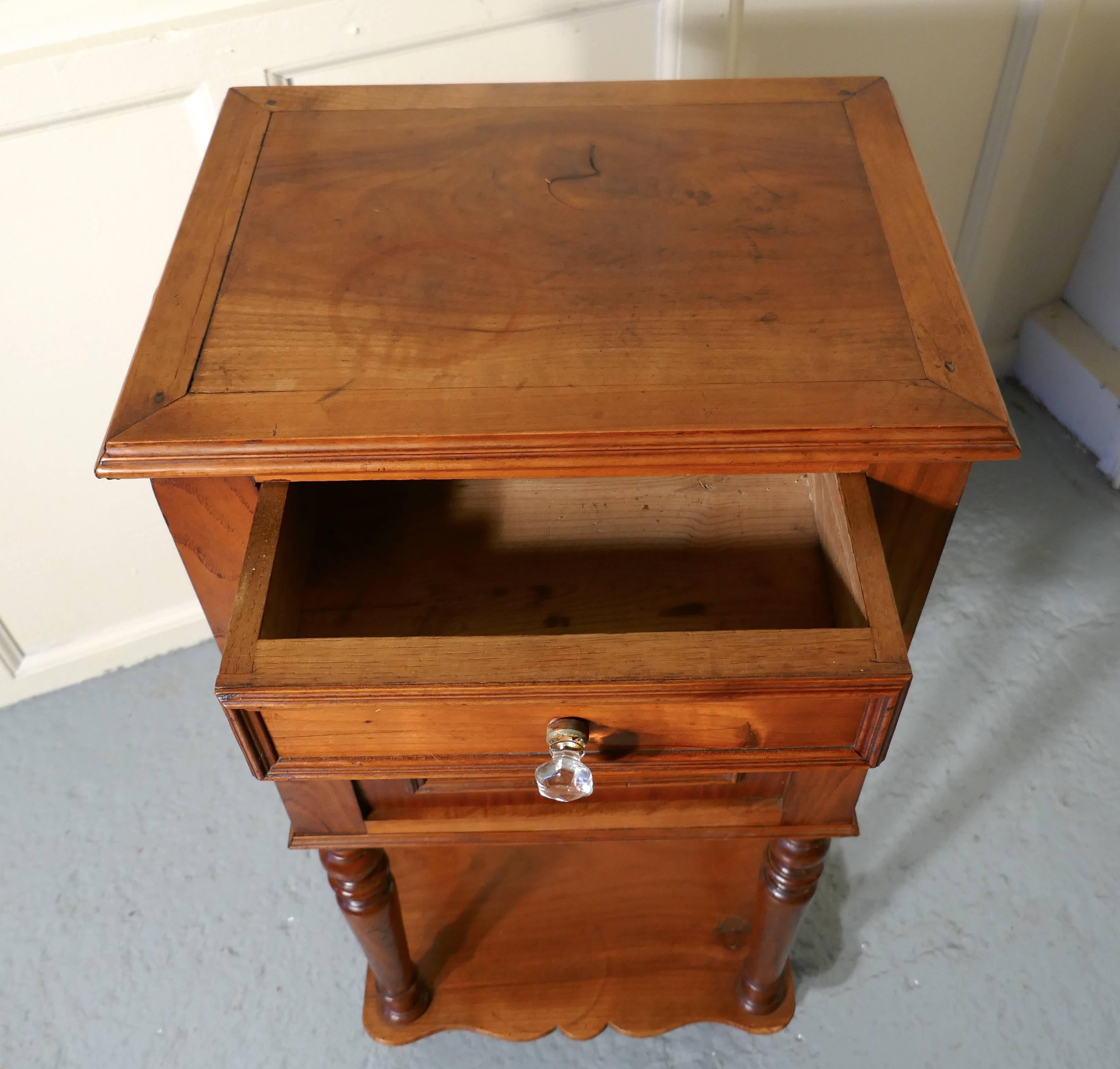 French 19th Century Cherrywood Bedside Cabinet 2