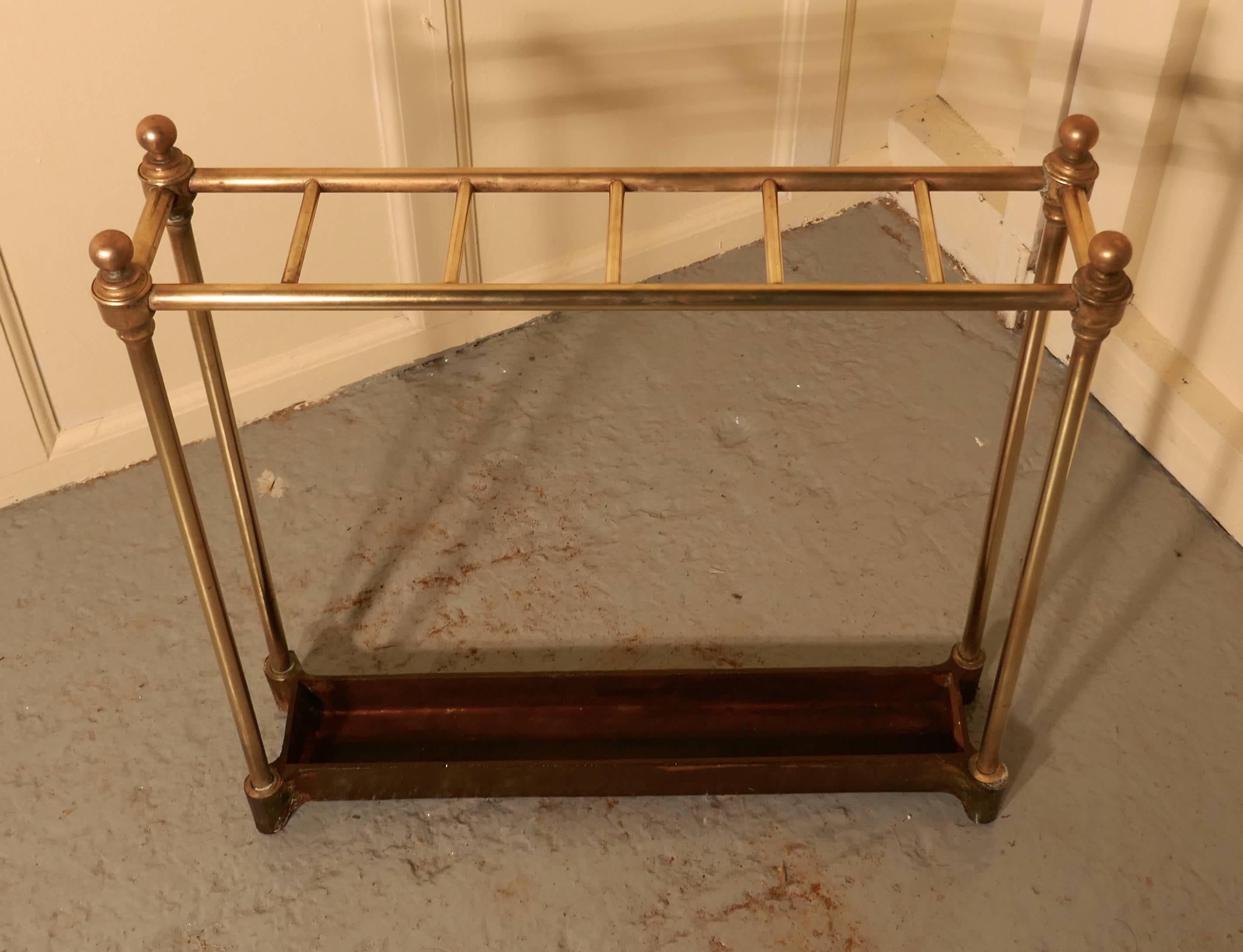 Victorian French 19th Century Brass and Iron Stick Stand or Umbrella Stand