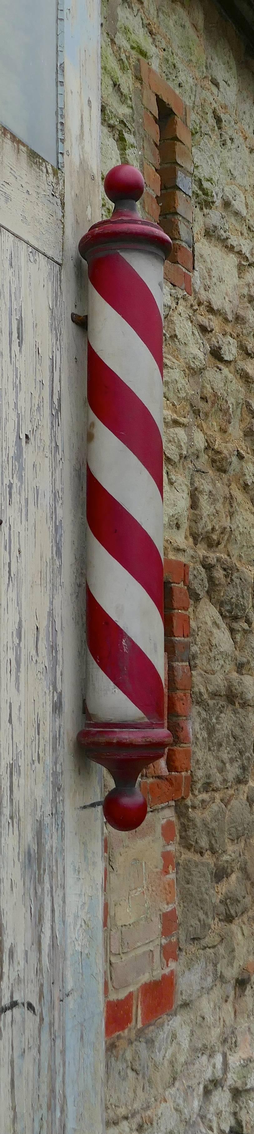 wooden barber pole