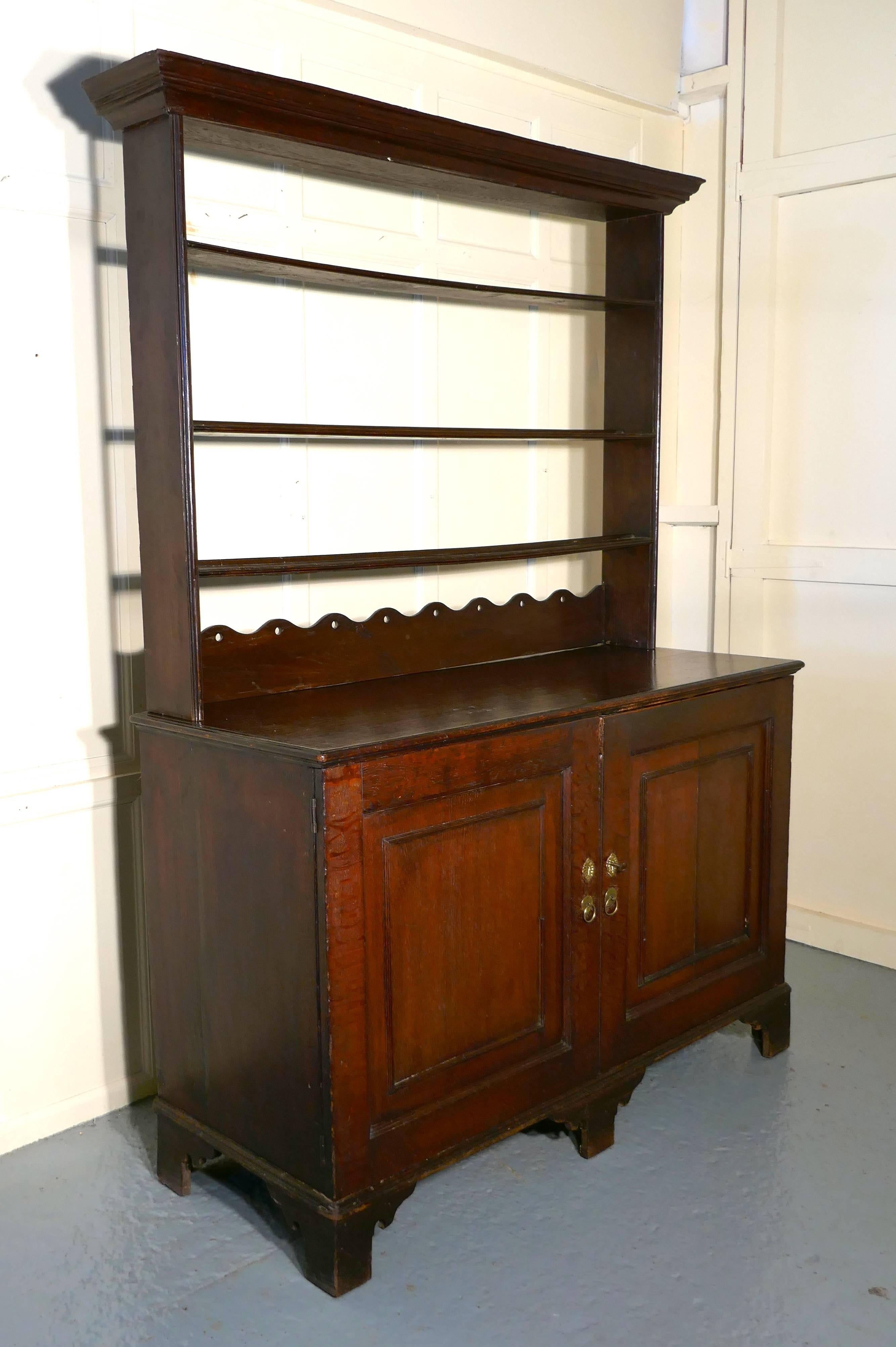 Early Victorian Victorian Solid Oak Welsh Dresser For Sale