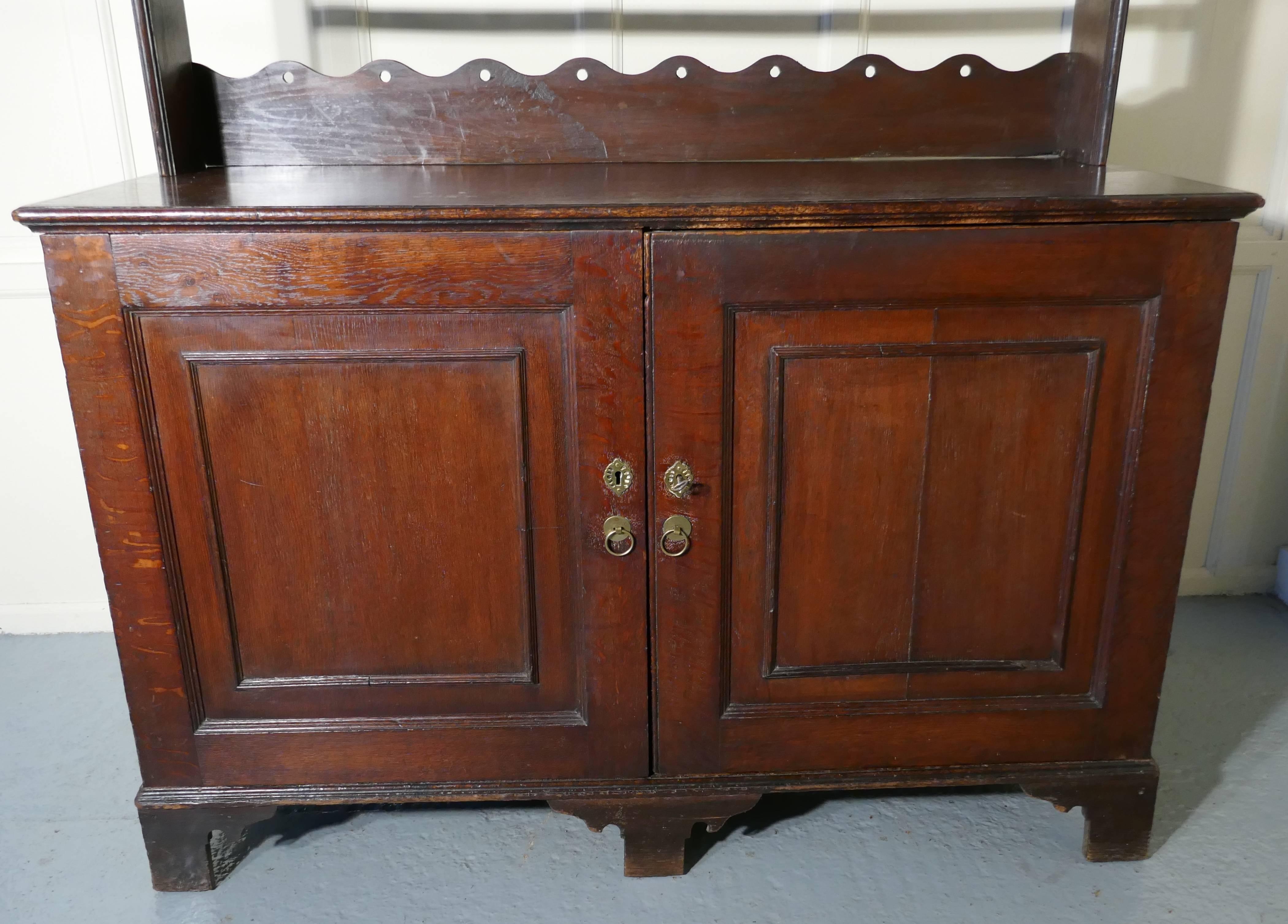 19th Century Victorian Solid Oak Welsh Dresser For Sale