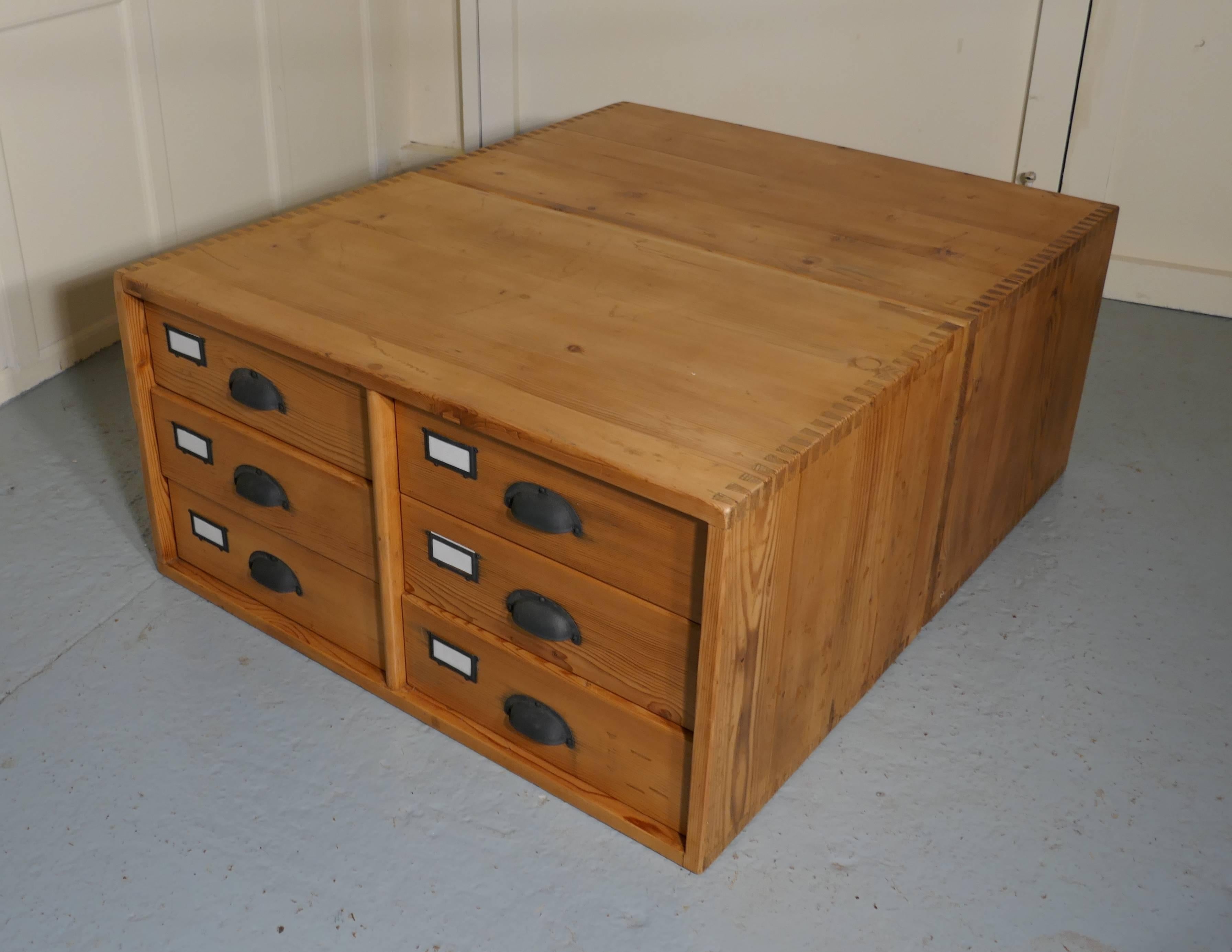 English Pair of Stacking Filing Cabinet Drawers, Side Tables, or Large Coffee Table