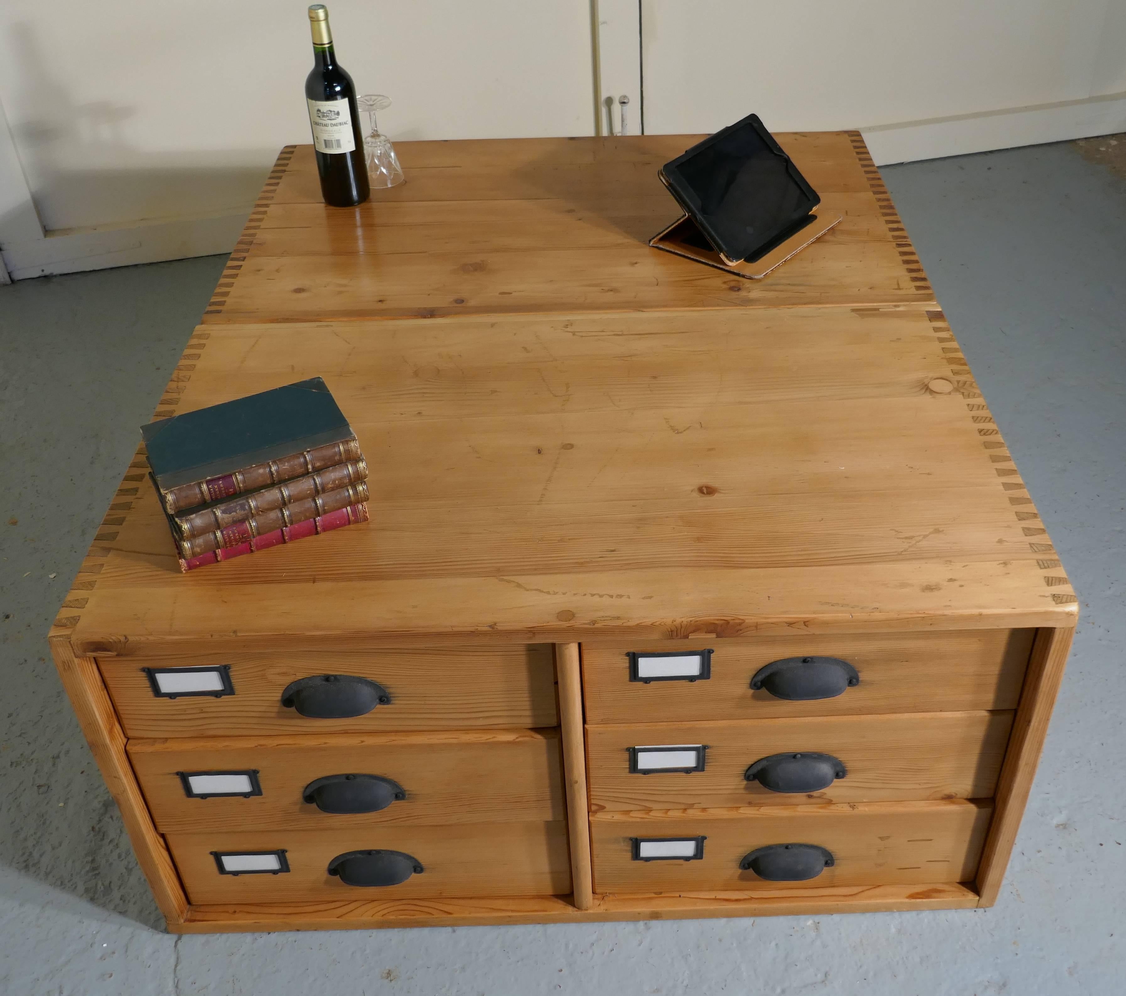 Pair of Stacking Filing Cabinet Drawers, Side Tables, or Large Coffee Table In Good Condition In Chillerton, Isle of Wight