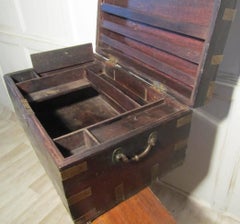 Large Georgian Brass Bound Gentleman's Travelling Box