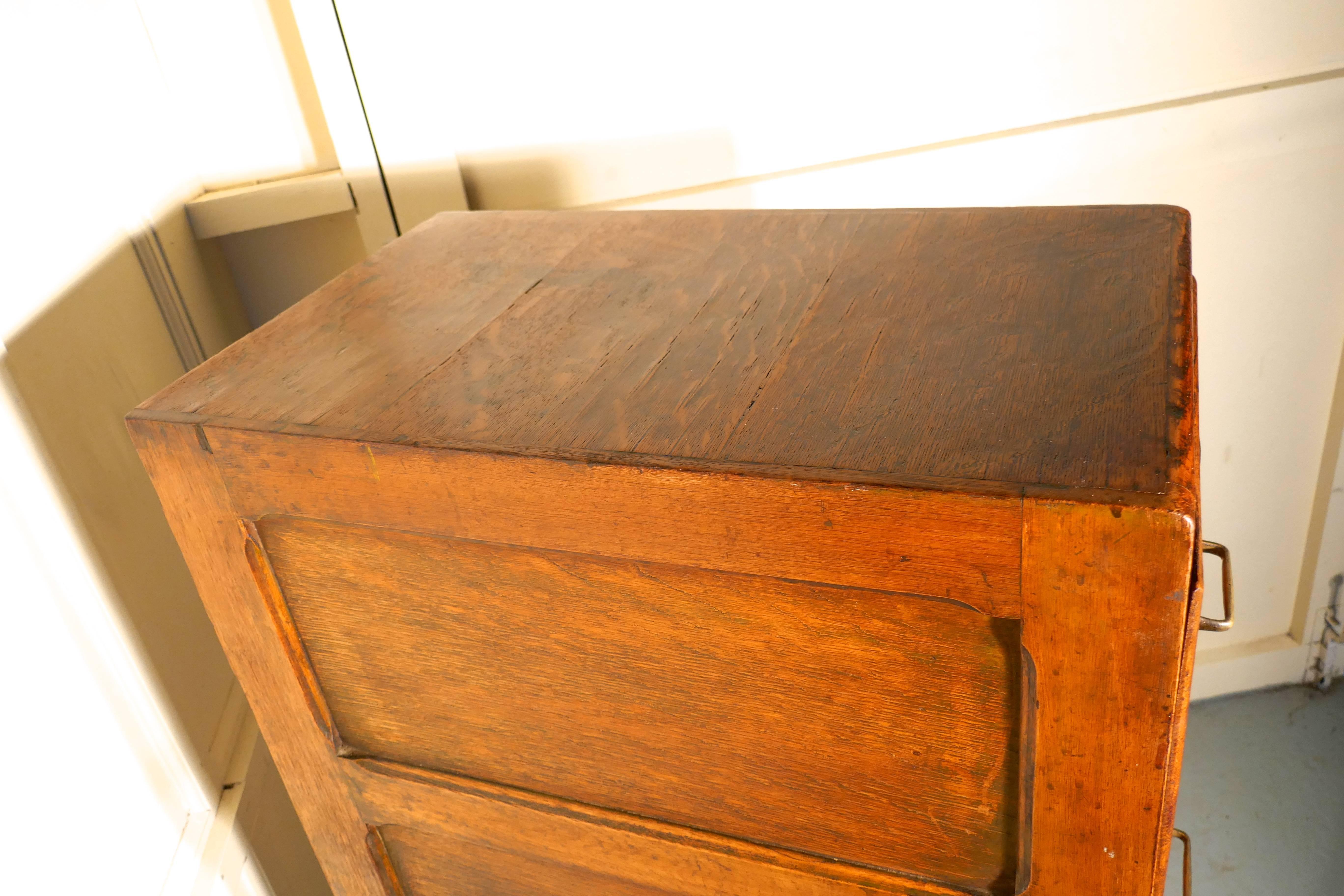 Large Edwardian Four-Drawer Oak Filing Cabinet 1