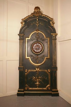 Large Painted French Pharmacy Rocco Panel Clock