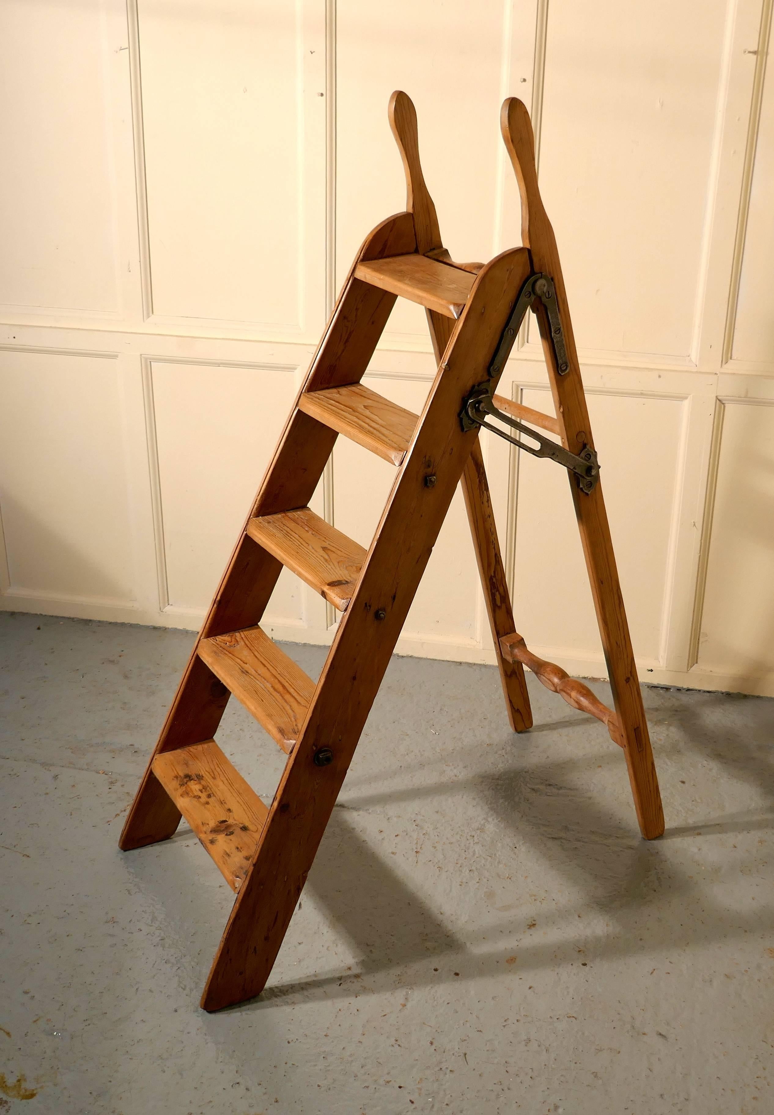 Tall Victorian Multi Use Shop Step Ladder 1