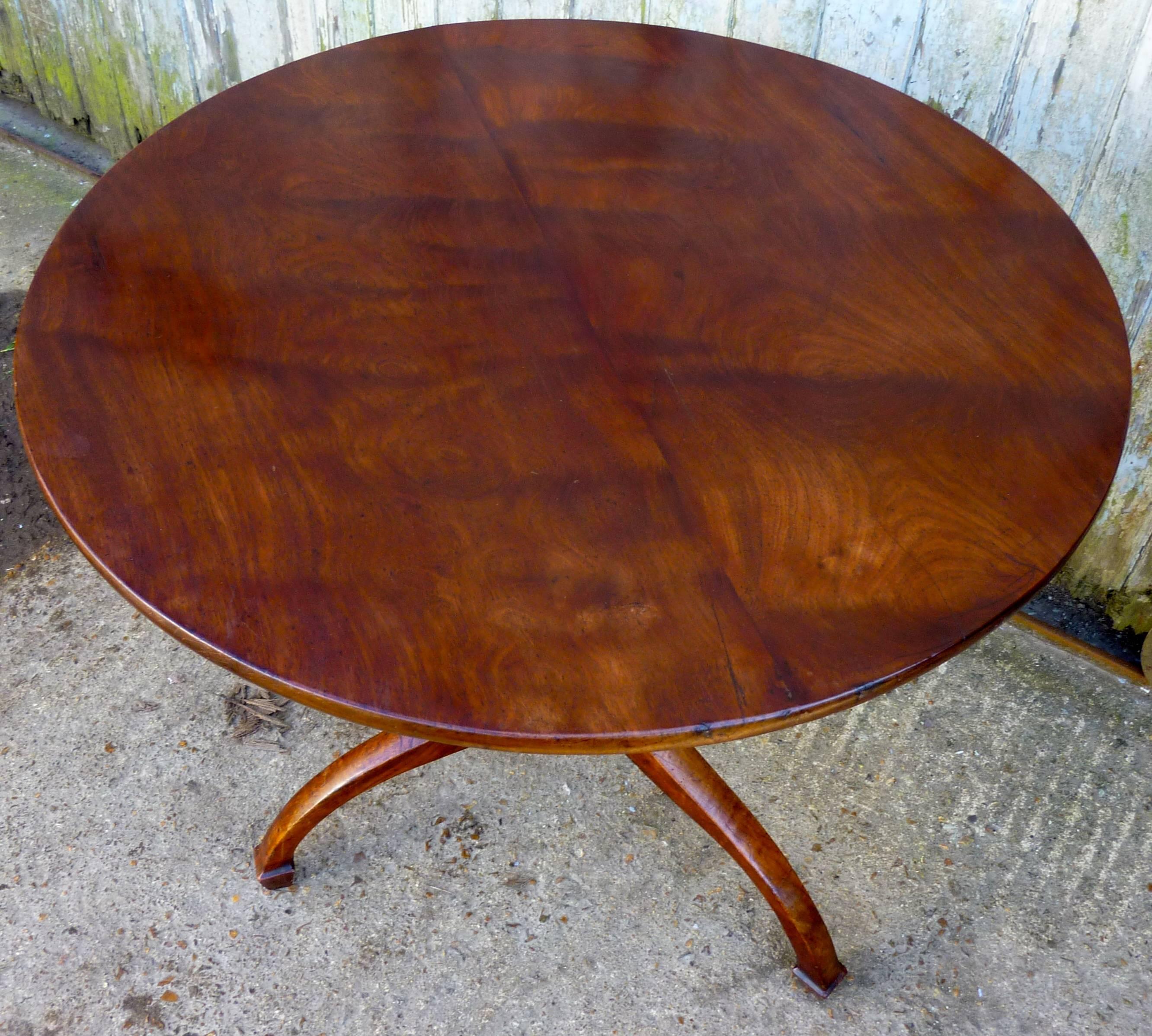 Georgian Yew Wood Tilt-Top Table In Good Condition In Chillerton, Isle of Wight