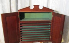 Victorian Mahogany Collectors Cabinet, Coins, Medals Etc