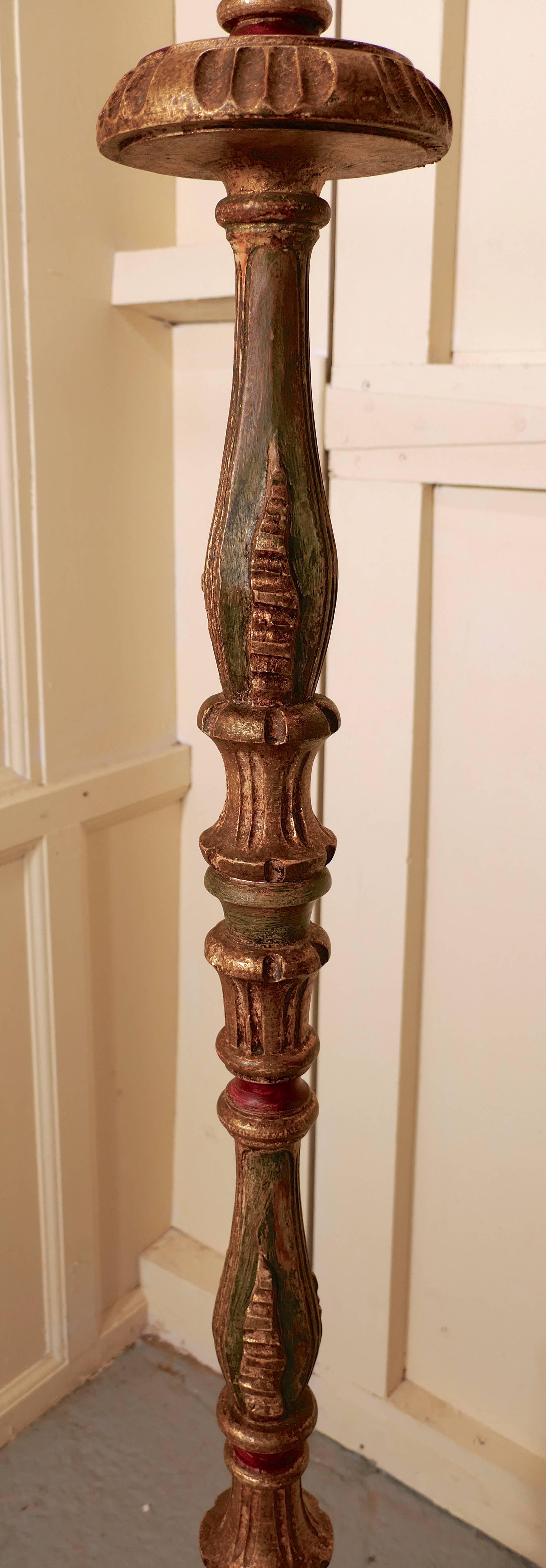 Rococo French Carved Gilt Floor Standing or Standard Lamp