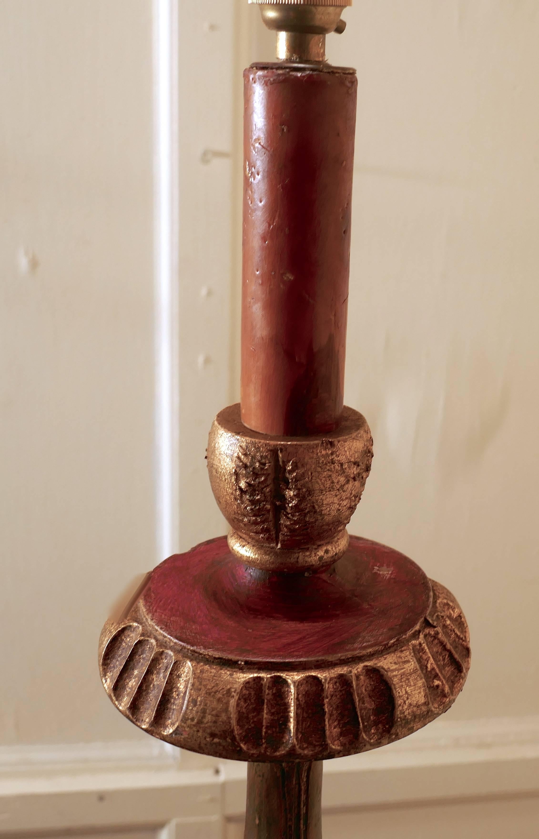 French Carved Gilt Floor Standing or Standard Lamp In Good Condition In Chillerton, Isle of Wight